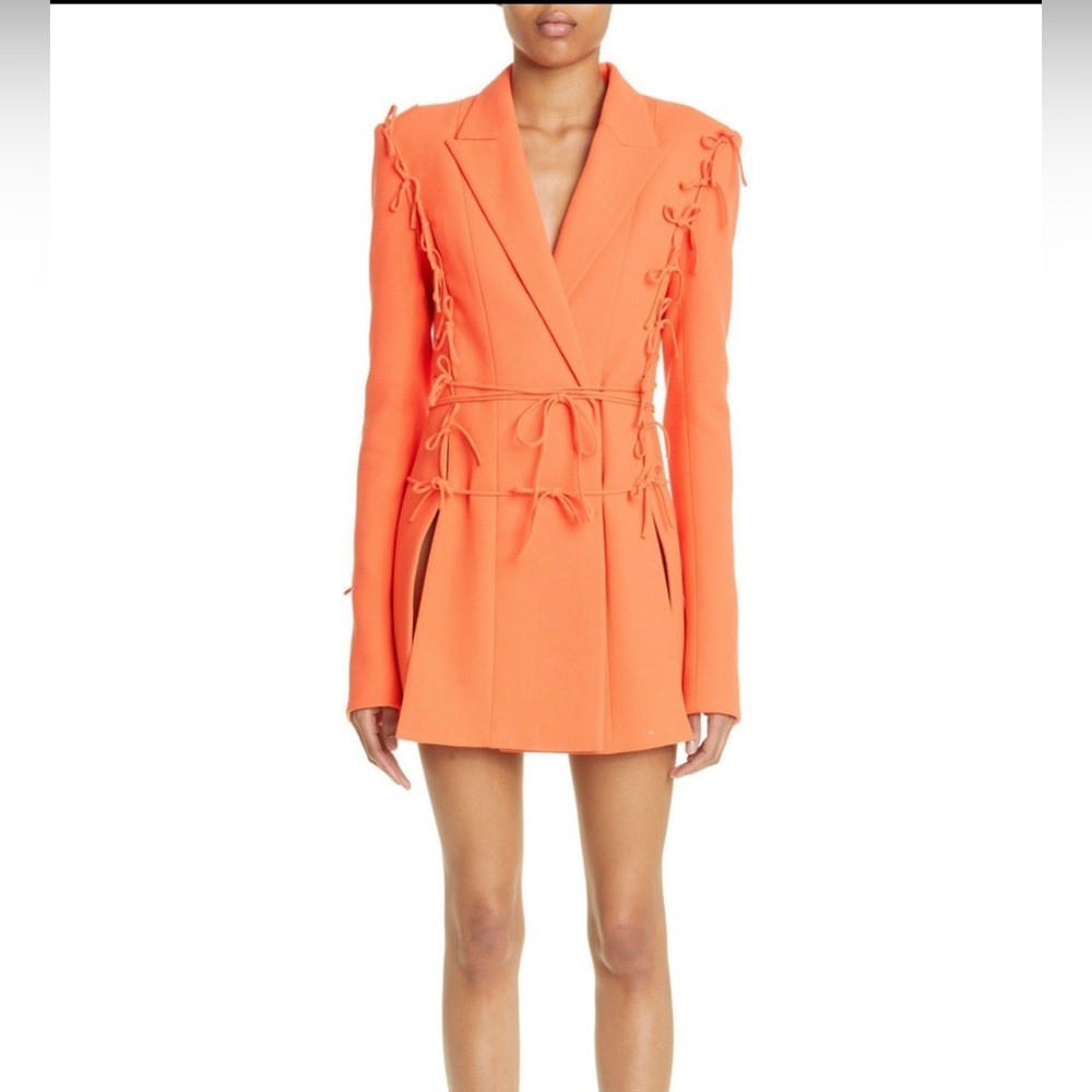 Mach&Mach Bow Embellished Mini Blazer Dress